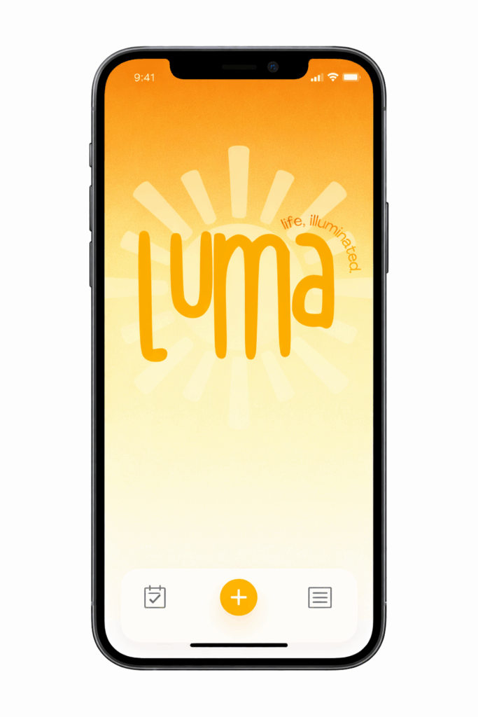Luma app home screen on smartphone